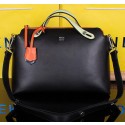 Replica Fendi By The Way Tote Bag Calfskin Leather FD2351 Black&Orange VS01140