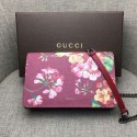 Replica Gucci Blooms Leather Chain Wallet 410114 Burgundy VS05870