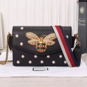 Replica Gucci Broadway Pearly Bee Shoulder Bag Black 443168 VS08856