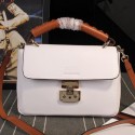 Replica Gucci Clafskin Leather Top Shoulder Bag 387652 White VS04864
