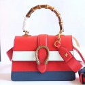 Replica Gucci Dionysus Leather Top Handle Bag Red/White/Blue 448075 VS03290