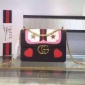 Replica Gucci GG Marmont Leather Shoulder Bag 40787 Black VS04257
