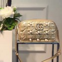 Replica Gucci GG Marmont Pearl Matelasse Shoulder Bag Gold Metallic 447632 VS09349
