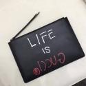 Replica Gucci Guccighost Pouch with Black Words 445597 VS09444
