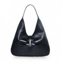 Replica Gucci Jackie Croco Leather Hobo Bag 362968 Black VS05611