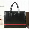 Replica Gucci Smooth Leather Business Briefcase G8558 Black VS06471