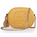 Replica Gucci Soho Original Leather mini Chain Bag 353965 Yellow VS02602