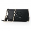 Replica Gucci Soho Original Leather Shoulder Bag 336752 Black VS02036