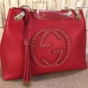 Replica Gucci Soho Studded Leather Shoulder Bag 308982 Red VS08581