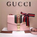 Replica Gucci Sylvie Leather Shoulder Bag 421822 Pink VS01718