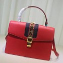 Replica Gucci Sylvie Leather Top Handle Bag Red 431665 VS03876
