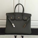 Replica Hermes Birkin 35 Tote Bag in Dark Green Togo Leather HB1210 VS07294