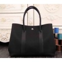 Replica Hermes Garden Party 36cm 30cm Tote Bag Canvas Black VS08111