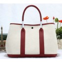 Replica Hermes Garden Party 36cm Tote Bag Canvas Burgundy VS01258
