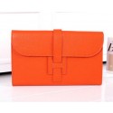 Replica Hermes Jige Clutch Bag Calfskin Leather HQ864 Orange VS06847