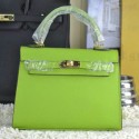 Replica Hermes Kelly 22cm Tote Bag Calfskin Leather Green VS08402