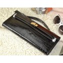 Replica Hermes Kelly Clutch Bag Croco Leather K31 Black VS00286
