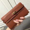 Replica Hermes Kelly Clutch Bag in Black Swift Leather HK1210 VS01823