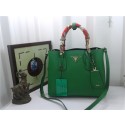 Replica Hot Prada Original Twin Saffiano Leather Cuir Tote BN2758 in Green with Gold Hardware JJ VS08553