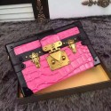 Replica Louis Vuitton Crocodile Brillant Petite Malle N91994 Pink VS03406