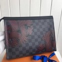 Replica Louis Vuitton Damier Graphite Canvas Red Rope Pochette Voyage MM N62260 VS02493