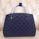 Replica Louis Vuitton Monogram Empreinte Montaigne MM M41048 Blue VS04726