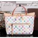 Replica Louis Vuitton Monogram Multicolore Bastille MM Tote Bag M41168 White VS09181