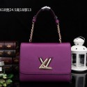 Replica Louis Vuitton Original Leather Twist Bag M48618 Purple VS00307