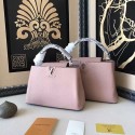 Replica Louis Vuitton Taurillon Leather Capucines PM Pink N92800 VS03755