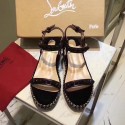 Replica Luxury Christian Louboutin Calfskin Sandal Black CL001 VS01526