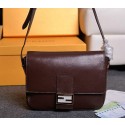 Replica Luxury Fendi Baguette Bag in Grainy Leather 3358 Brown VS03507