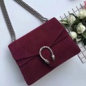 Replica Luxury Gucci Dionysus Large Suede Shoulder Bag Burgundy 403348 VS04284