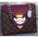 Replica Luxury Louis Vuitton POCHETTE MASK CHAIN GM Monogram M94076 Purple VS07806
