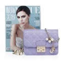 Replica MISS DIOR Shoulder Bag in Lambskin Leather CD6331 Lavender VS06693