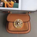 Replica Miu Miu Goat Leather Shoulder Bag Brown 5BD030 VS02642