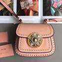 Replica Miu Miu Goat Leather Shoulder Bag Pink 5BD030 VS04817