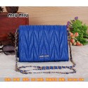 Replica miu miu Matelasse Leather Flap Shoulder Bag BL083 Royal VS08166