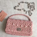 Replica Miu Miu Pearl Nappa Leather Top Handle Bag Pink 5BD417 VS05659