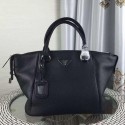 Replica Prada Calfskin Leather Tote Bag 1BG128 Black VS04199