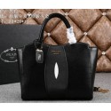 Replica PRADA Calfskin Leather Tote Bag BN6606 Black VS07412