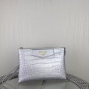 Replica Prada Croco Leather Clutch PD991 Silver VS04728