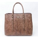Replica Prada Croco Leather Tote Bag BN2820 Brown VS08798