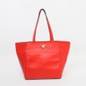 Replica Prada Daino Small Shopper Tote Bag BR5090 in Red Original Calfskin Leather XZ VS08757