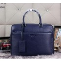 Replica PRADA Grainy Leather Business Briefcase P002 Blue VS08678
