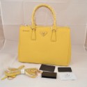 Replica Prada Mingdu 2274 Saffiano Leather Handbag in Yellow VS07879