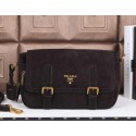 Replica Prada Nubuck Leather Messenger Bag BN0861 Brown VS04279