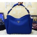 Replica Prada Original Calfskin Leather Tote BN2438 in Blue Fug VS06431
