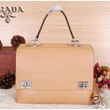 Replica Prada Original Leather Tote Bags BN9005 Wheat VS02014