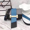Replica Prada Plex Ribbon Calf Leather Bag Grey & Black & Blue 1BD068 VS00023