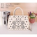 Replica Prada Saffiano Embroidered Tote Bag B2274 White VS04727